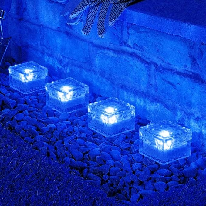 Solar Ice Glass Light,2 Packs Solar Powered Garden Lights, Waterproof IP68 Outdoor Table & Path Lights, Decorative | Lumora