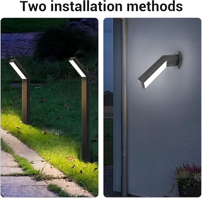 Hyuduo Bright 90 LED Warm Light Solar Pathway Light with IP65 Water, High Conversion Solar Panel for Garage Doorways, Flower Beds, Sidewalks, Lawns and More