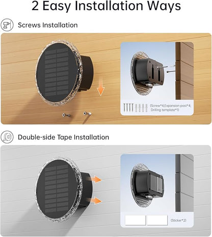 Ellasay Fence Solar Lights: 360° Circular Lighting Solar Powered Wall Lights 12 Hours Long Runtime Up and Down Waterproof IP65 & 3 Modes High Brightness LED Focus Lens for Patio/Yard - 4 Pack