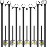 7 Pack 10 ft Heavy Duty Metal String Light Poles Adjustable Outdoor Lighting Stand for Patio,Backyard,Garden,Party | Lumora