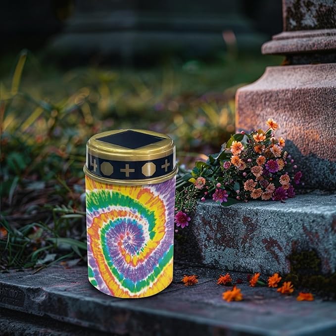 Tie-Dye Yard Solar Lights for Garden Cemetery Solar Light Dustproof Outdoor Lamp Sympathy Memorial Gift Grave Decorations