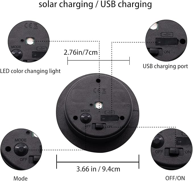 ZNYCYE Upgraded Replacement Solar Light Parts(Top Size 3.66 in), 4 Pack 8 Colors Solar Replacement Top Parts Lantern Lids for Garden Patio Yard Outdoor Hanging Lanterns