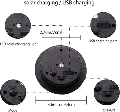 ZNYCYE Upgraded Replacement Solar Light Parts(Top Size 3.66 in), 4 Pack 8 Colors Solar Replacement Top Parts Lantern Lids for Garden Patio Yard Outdoor Hanging Lanterns