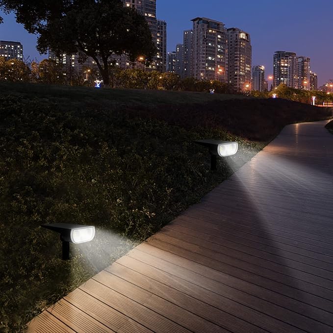 Solar Lights Outdoor Waterproof, 16 LEDs Solar Garden Pathway Lights, 3 Lighting Modes Solar Powered Landscape Lights Wall Lights