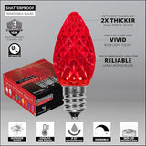 Wintergreen Lighting Set of 100 C7 OptiCore Red Commercial LED String Christmas Lights, Outdoor Christmas House | Lumora