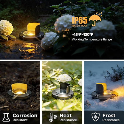 Gardencoin Brass Well Lights Outdoor 12V LED Low Voltage Landscape In Ground Light Waterproof Up Lighting Fixture, Bronze Accent Lighting Fixture Without MR16 Bulb, 12 Pack