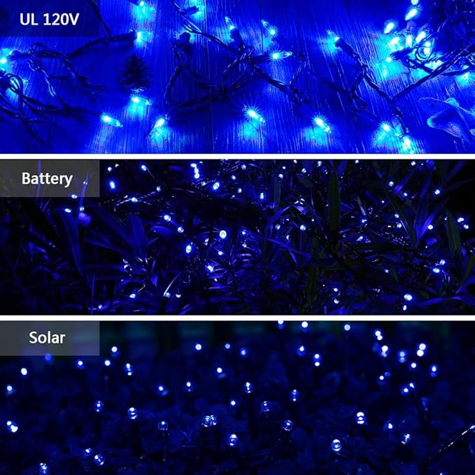 Brizled Blue Christmas Lights, 33ft 100 LED Christmas String Lights, 120V UL Certified Plug-in Xmas Tree Light | Lumora