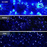 Brizled Blue Christmas Lights, 33ft 100 LED Christmas String Lights, 120V UL Certified Plug-in Xmas Tree Light | Lumora