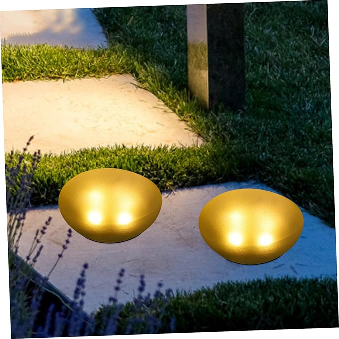 Solar Pebble Shape Garden Light Outdoor Decorative Lamp for Backyard Warm Light Solar Led