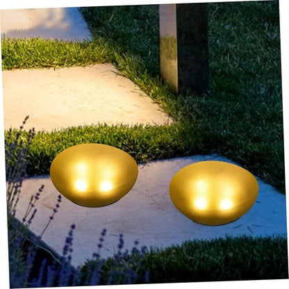 Solar Pebble Shape Garden Light Outdoor Decorative Lamp for Backyard Warm Light Solar Led
