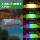 Bridika Solar Fence Lights, 8 Pack Plus Size, Warm & RGB Color Changing, Outdoor Waterproof, 100 Lumen, 8 Specific | Lumora