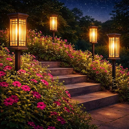 4 Pack Solar Lights Outdoor Waterproof - Solar Powered Outdoor Lights for Patio Yard Pathway Walkway Lawn Garden Decor Landscape Lighting Solar Lights Outdoor