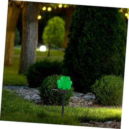 Patrick's Day Solar Lights Shamrock Garden Stake Light for Outdoor Decor Green for Pathways and Lawns Easy Installation for Festive Celebrations