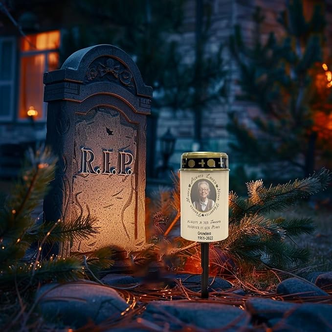 Personized Solar Lights Outdoor Waterproof Cemetery Solar Light for Grandma Bright Light for Garden, Lawn,Patio,Yard Paths Decoration