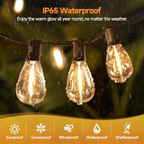 150FT(2x75FT) LED Outdoor String Lights S11 Dimmable Patio Light, with 44+3 Waterproof Shatterproof Edison 2700K | Lumora