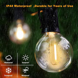 18Ft Outdoor Patio String Lights,UL Listed Commercial Light String with 10+1 Plastic G40 LED Clear Globe | Lumora
