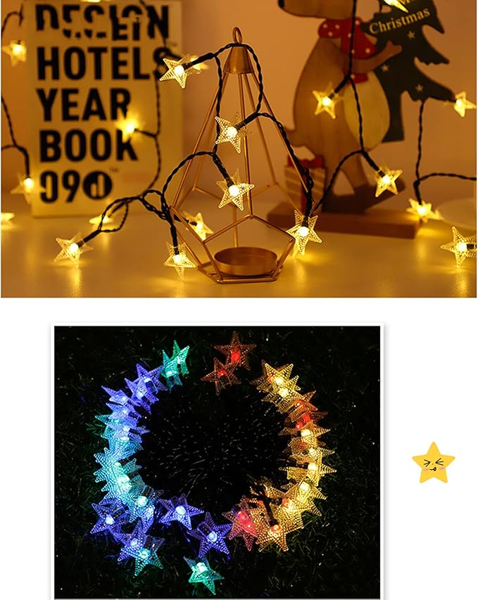 Solar String Lights Outdoor Lights led Pearl Star Light String 8 Functions Outdoor Engineering Lantern Christmas Garden Decoration