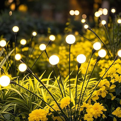 4 Packs Solar Lights Outdoor Waterproof,Garden Patio Decorative,Firefly Lights for Patio Lawn,Landscape Lighting Large Bulbs,Starlight Windswept,Great Gift for Women for Gardening,40LEDs