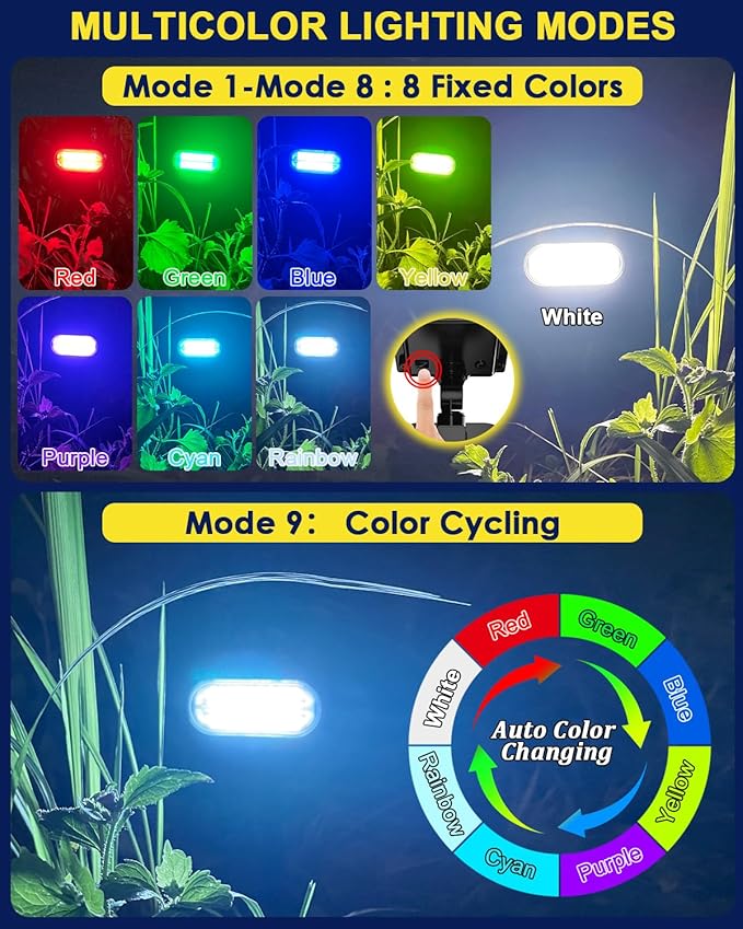 Solar Spotlights Outdoor Waterproof, Color Changing Landscape Spot Lights, Solar Powered Outdoor Lights for Garden Yard Pathway Tree Flag, Multicolor, 4 Pack