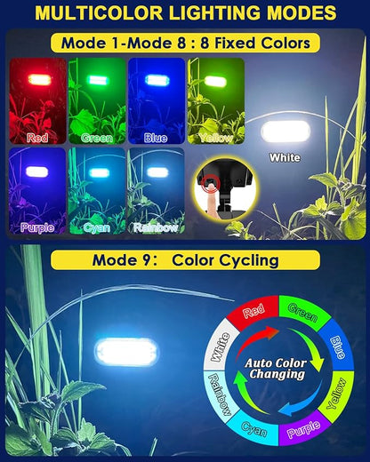 Solar Spotlights Outdoor Waterproof, Color Changing Landscape Spot Lights, Solar Powered Outdoor Lights for Garden Yard Pathway Tree Flag, Multicolor, 4 Pack