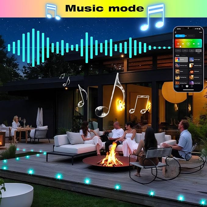 FVTLED LED Deck Lights Kit, 30pcs Φ1.22 WiFi Smart Phone Control Low Voltage Recessed RGBW Deck Lighting Waterproof | Lumora