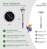 Solar Pathway Lights Outdoor 6 Pack, 10 Modes RGB Color Changing & White Solar Garden Lights, 17.5" IP65 Waterproof | Lumora