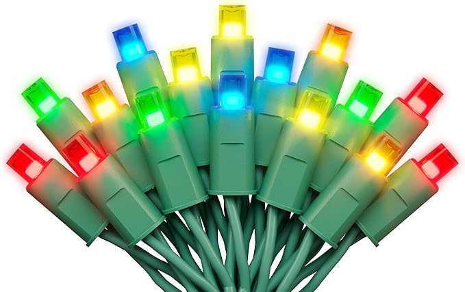 Christmas String Lights (Multicolor - Steady, 25FT), Mini LED String Lights, Waterproof Fairy Lights for Outdoor Indoor Holiday Party Patios Wedding Valentines Day Halloween Xmas Decor