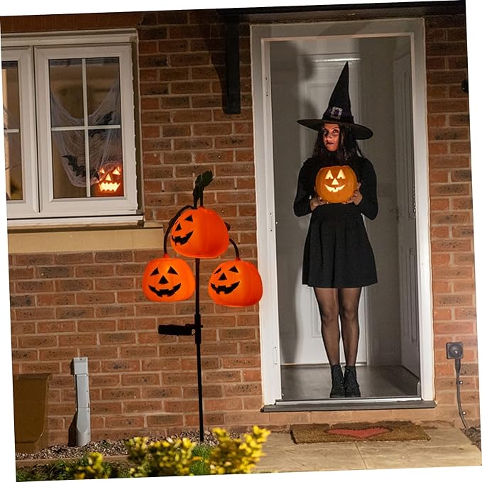 POPETPOP Halloween Solar Pumpkin Light Outdoor Decorative Lantern Solar Garden Path Lights Fall Decor Landscape Lamp | Lumora