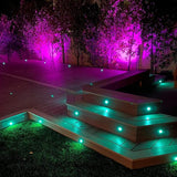 FVTLED Low Voltage Recessed RGBW Deck Light, 50pcs Φ1.22 RGB & Warm White Stainless Steel Waterproof Outdoor Step | Lumora