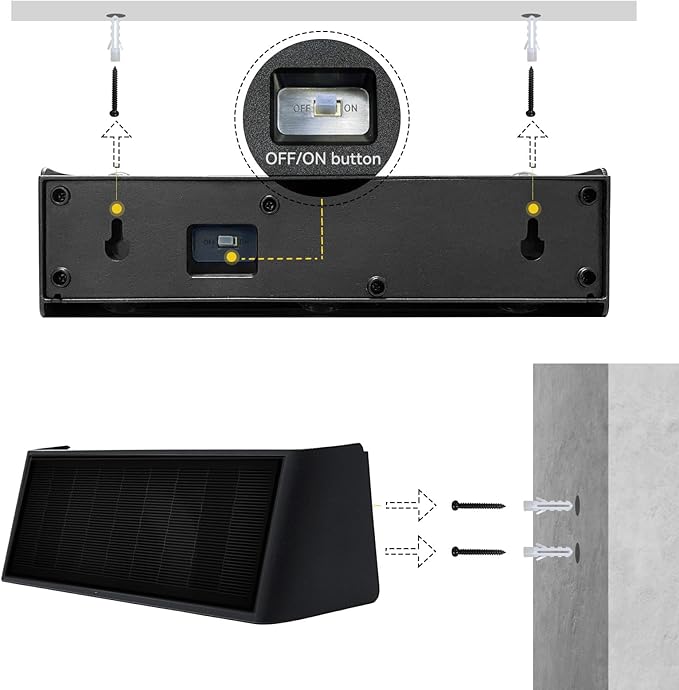 Solar Lights Outdoor Waterproof 3000K Warm Aluminum Up and Down Wall Sconce Dusk to Dawn 2PACK for Outside, Sign | Lumora