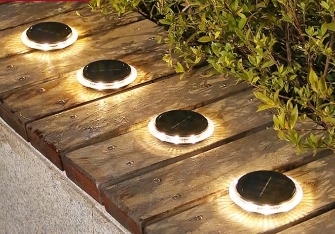 Ulalaza 2Pcs Solar Decking Lights RGB+ Changing Solar Step Lights Outdoor Waterproof Stair Lights for Fence, Deck | Lumora