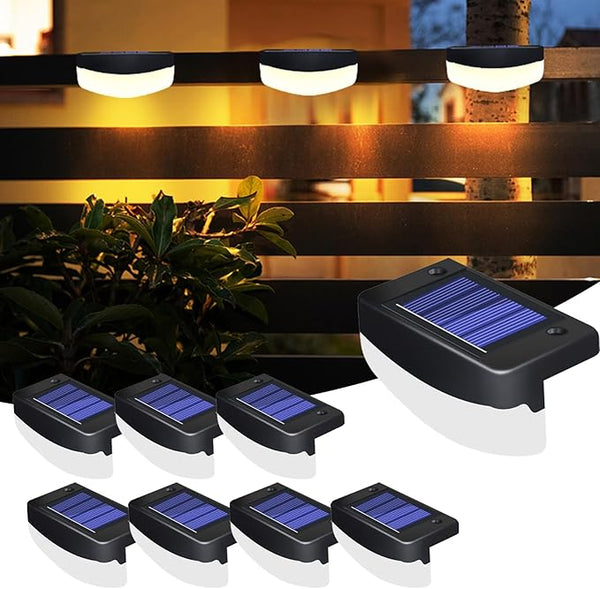 LED Solar Step Lights, 8 Pack Solar Deck Lights Outdoor IP65 Waterproof Pool Side Lighting Decor for Stairs Fence | Lumora