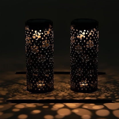 GreaterGood Paw Prints Solar Pathway Lights - Set of 2 Yard Lighting Outdoor Pet Lover’s Garden Décor (Paw Prints)