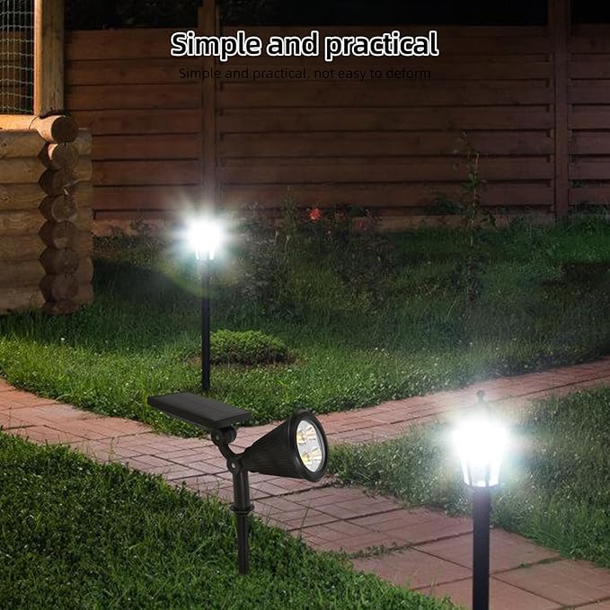 minkissy Solar Landscape Spotlights Outdoor Waterproof Solar Powered Yard Lights with 4 Warm LED Bulbs 3 Lighting | Lumora