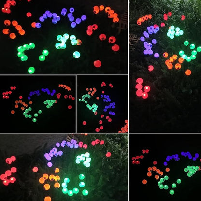 Halloween Solar Eyeball Lights Outdoor Waterproof 4 Pack 32 LED Scary Spooky Eyeballs Light 8 Mode Solar Garden Lights for Yard Path Party Decor Halloween Decorations (Green+Red+Purple+Orange)