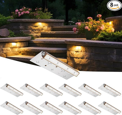 Hardscape Lighting Retaining Wall Lights IP67 Waterproof, 7 Inch LED Outdoor Step Lights Low Voltage 12V, 2700K, Landscape Lights for Outdoor Kitchen Stone Walls Patio Deck Stair (Warm White, 12 Pack)