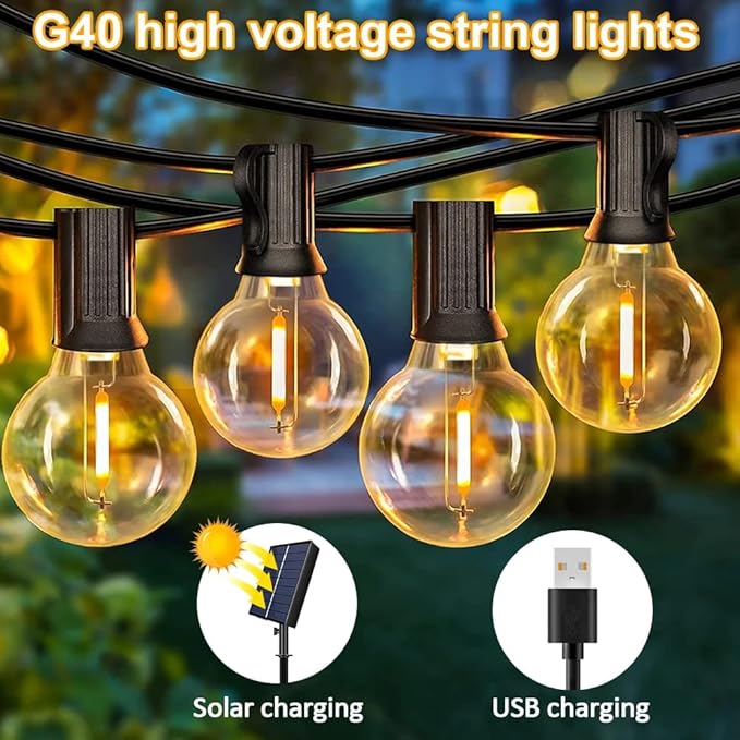 Generic Outdoor String Lights,36 Feet Patio Lights with 30 Edison Plastic Bulbs,Solor Outdoor Waterproof String Lights,Lights for Outside Patio Backyard Porch Balcony Party Decor, Warm White