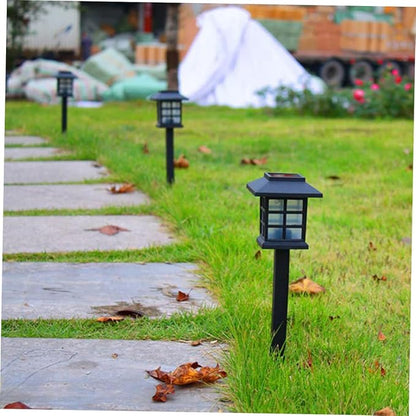 4pcs Solar Pathway Lights Solar Spike Lights for Garden Lawn Walkway Warm Led Outdoor Landscape Lighting Black