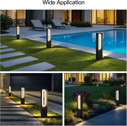 Outdoor Path Light, 31.5" Pathway Walkway Lights Waterproof Yard Landscape LED Bollard Lighting Lawn Lamp Garden Sidewalk Patio Backyard Ground Bright 3000K Lantern for Outside High Voltage Wired