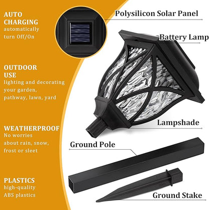 GIGALUMI Solar Pathway Lights, Outdoor Waterproof, Auto On/Off, LED, White, 14 Count, Modern, Classic Style, Crystal, Highly Efficient, Patio, Yard, Landscape, Walkway