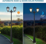 Kemeco Solar Lamp Post Light, ST4311AB1-2 Dusk to Dawn Outdoor Bright Street Post Light for Yard Garden Patio | Lumora