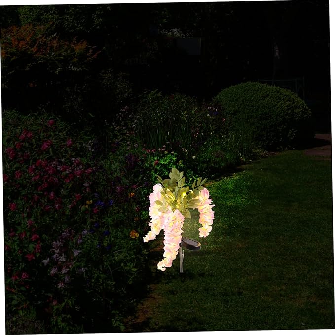 Mipcase Solar Pathway Light Led Solar-Powered Garden Landscape Lamp Outdoor Decorative Flower Design for Courtyards Parks and Pathways and Easy to Install