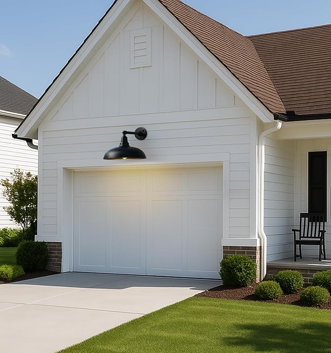 23" Extra Large Outdoor Gooseneck Barn Light - Black Wall Mount Light, Rust-Resistant and Water-Resistant, Classic Farmhouse Design, Suitable for Warehouse, Garage and Porch - 2 Pack