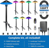 SUNVIE All-in-One RGBW Landscape Lighting Kit, 8 Pack Color Changing Low Voltage Landscape Lights with Connector | Lumora