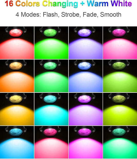 ZUCKEO RGB Spotlights Indoor LED Up Lights with Remote, 120V 10W Halloween Christmas Uplighting Indoor Spot Light, 4.92FT Code Plug in Accent Flood Light Color Changing Landscape Lighting(6Pack)