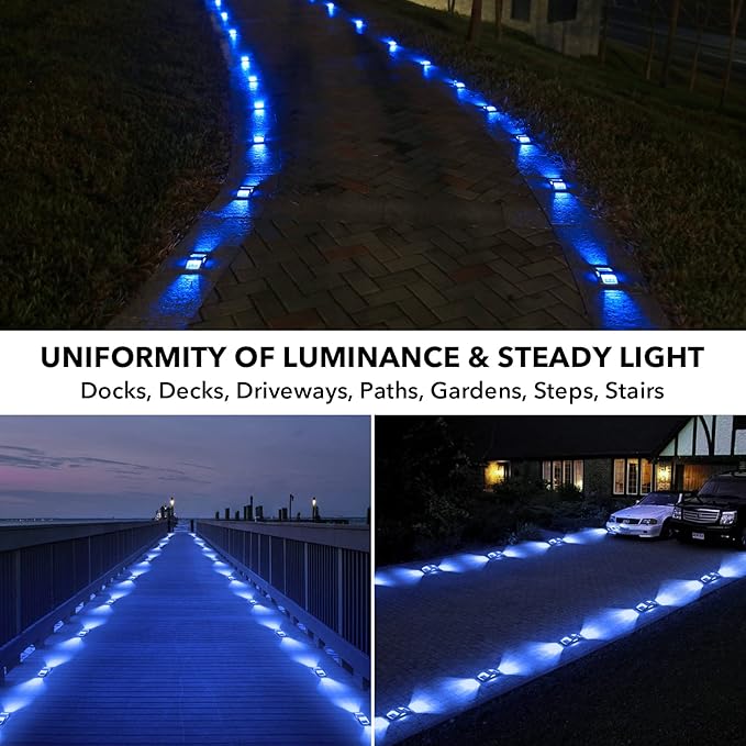 AGPTEK Solar Driveway Lights 4 Pack, Solar Deck Lights Outdoor Dock Marine Lights LED Dock Lights Solar Powered | Lumora