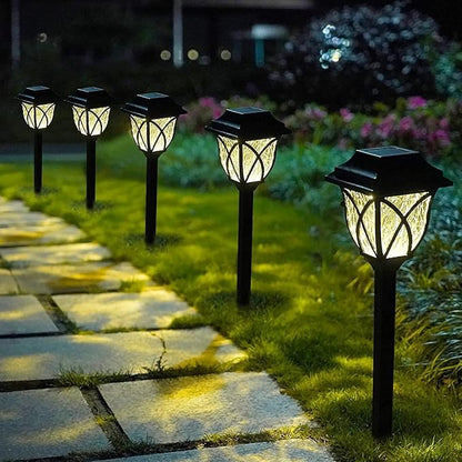 6 Pack Solar Pathway Lights, Outdoor Solar Light Waterproof Automatic on/Off Garden Decoration, Courtyard Terrace Lawn Walkway Deck Waterproof Landscape Light (Warm White)