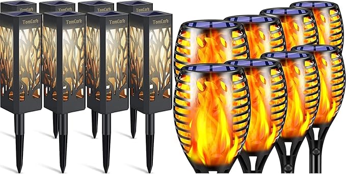 TomCare Solar Lights Outdoor Upgraded Bright Solar Pathway Lights for Path Lawn Patio Yard Walkway