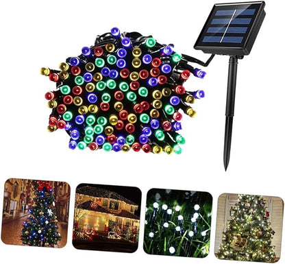 Veemoon 2 Sets Solar Powered LED String Lights Outdoor LED Beads Multi-Color Decorative for Garden Patio Christmas Wedding Party Ambiance