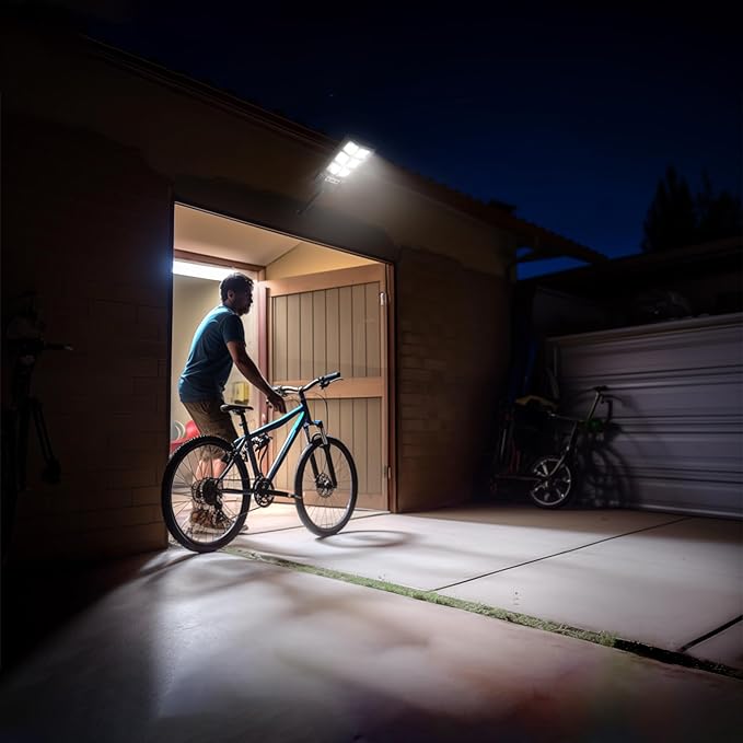 Solar Lights Outdoor, Waterproof LED Solar Powered Security Flood Light,Motion Sensor Solar Street Light with Remote Control for Garage,Yard,Parking Lot etc (4 Pack)
